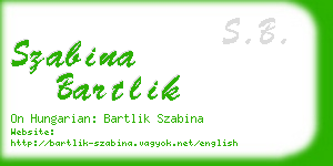 szabina bartlik business card